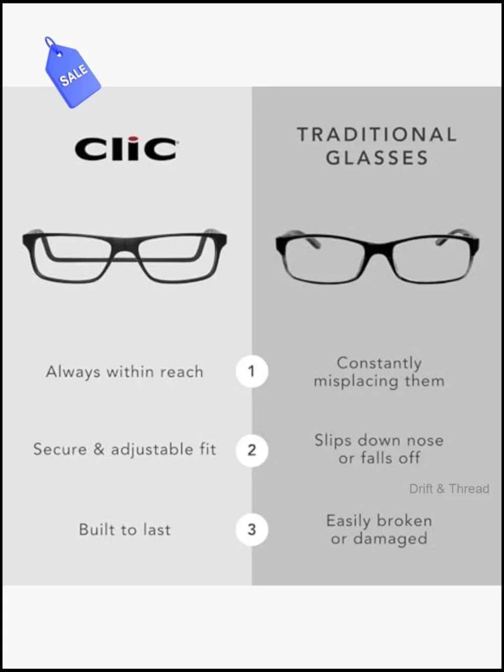 Magnetic Reading Glasses for Men or Women, Computer Readers, Original